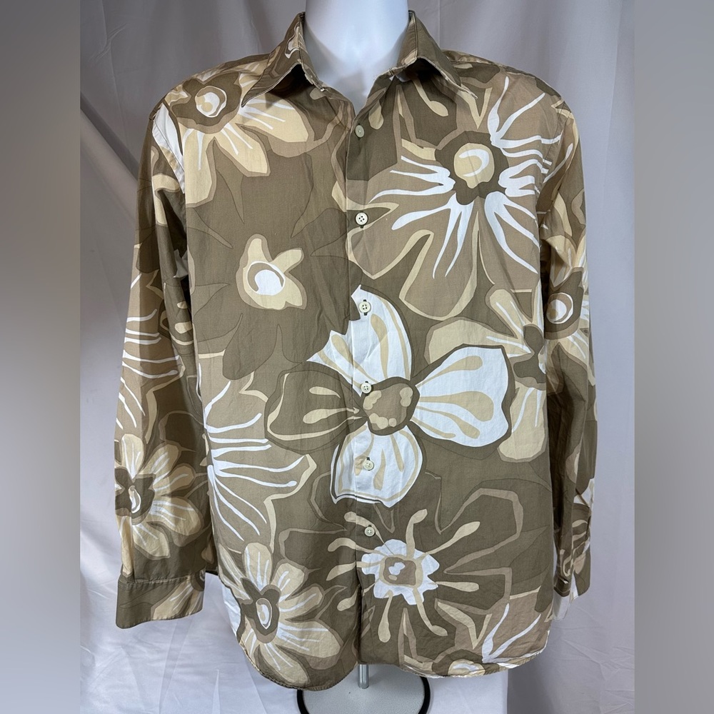 COPY - Michael Kors Men’s Button Up L/S Shirt Size Large Modern Floral Print Tr…